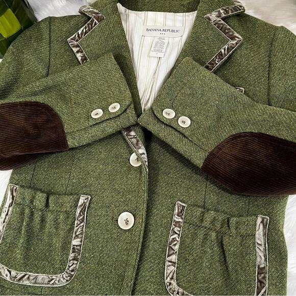 NEW Banana Republic Wool Tweed Classic Academia Patch Library City Blazer Jacket - Picture 7 of 16